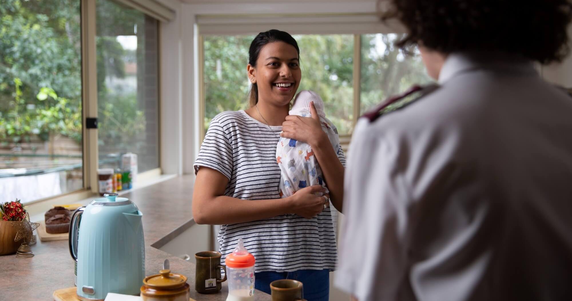 A counsellor works with a client.
