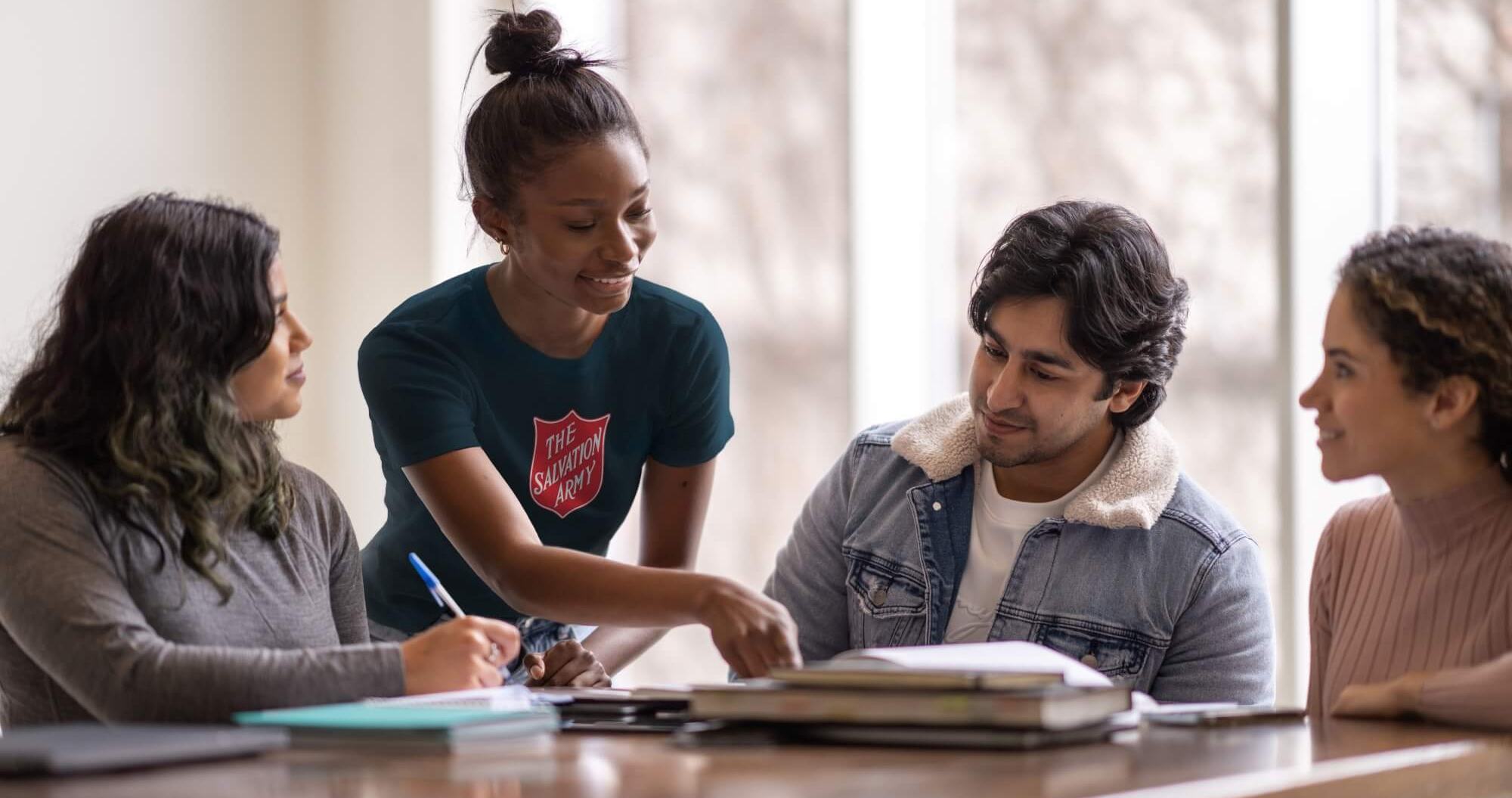 A counsellor works with a client.