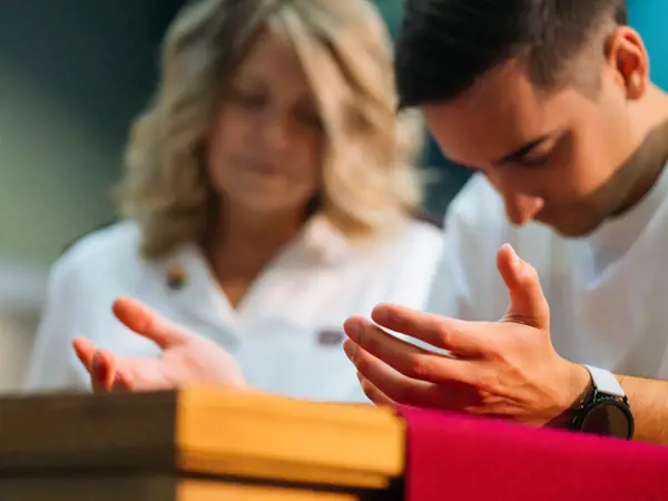 Young person worshipping