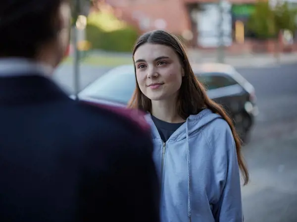 Salvos officer talking to a teen