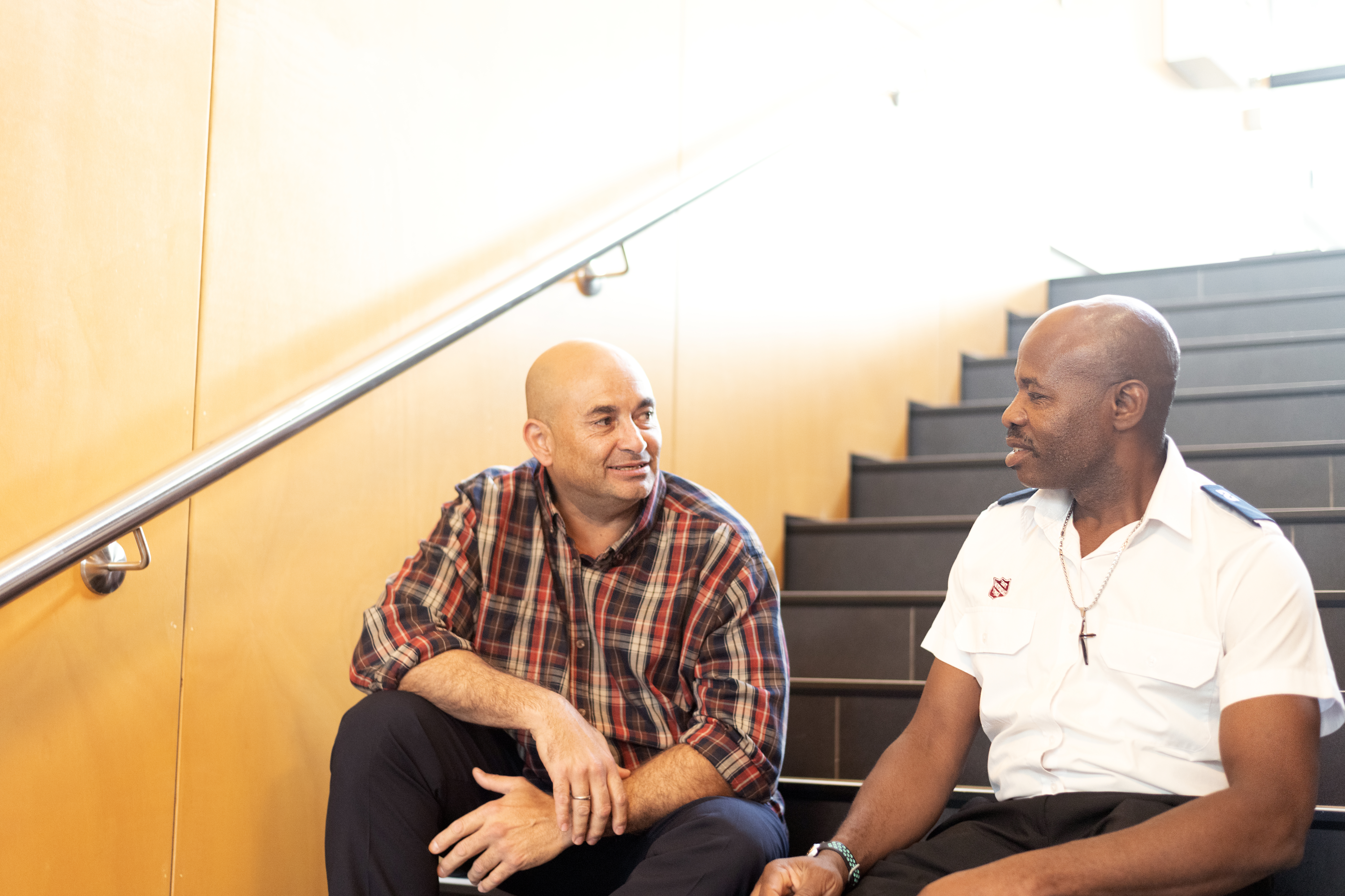 Chaplain providing support to a man