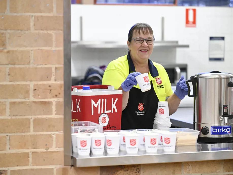 Volunteer helping to support the community in a time of crisis.