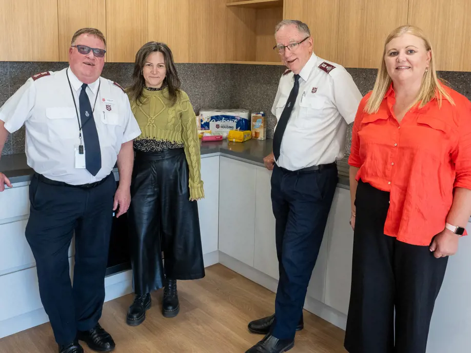 Salvos officers in the kitchen