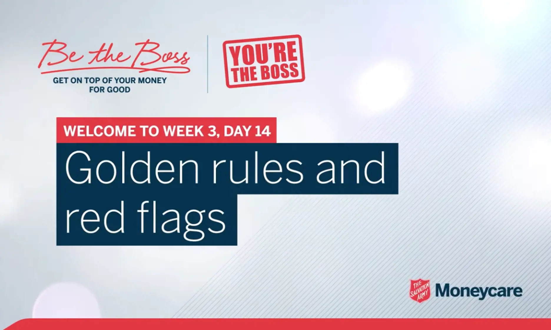 Day 14: Golden rules and red flags