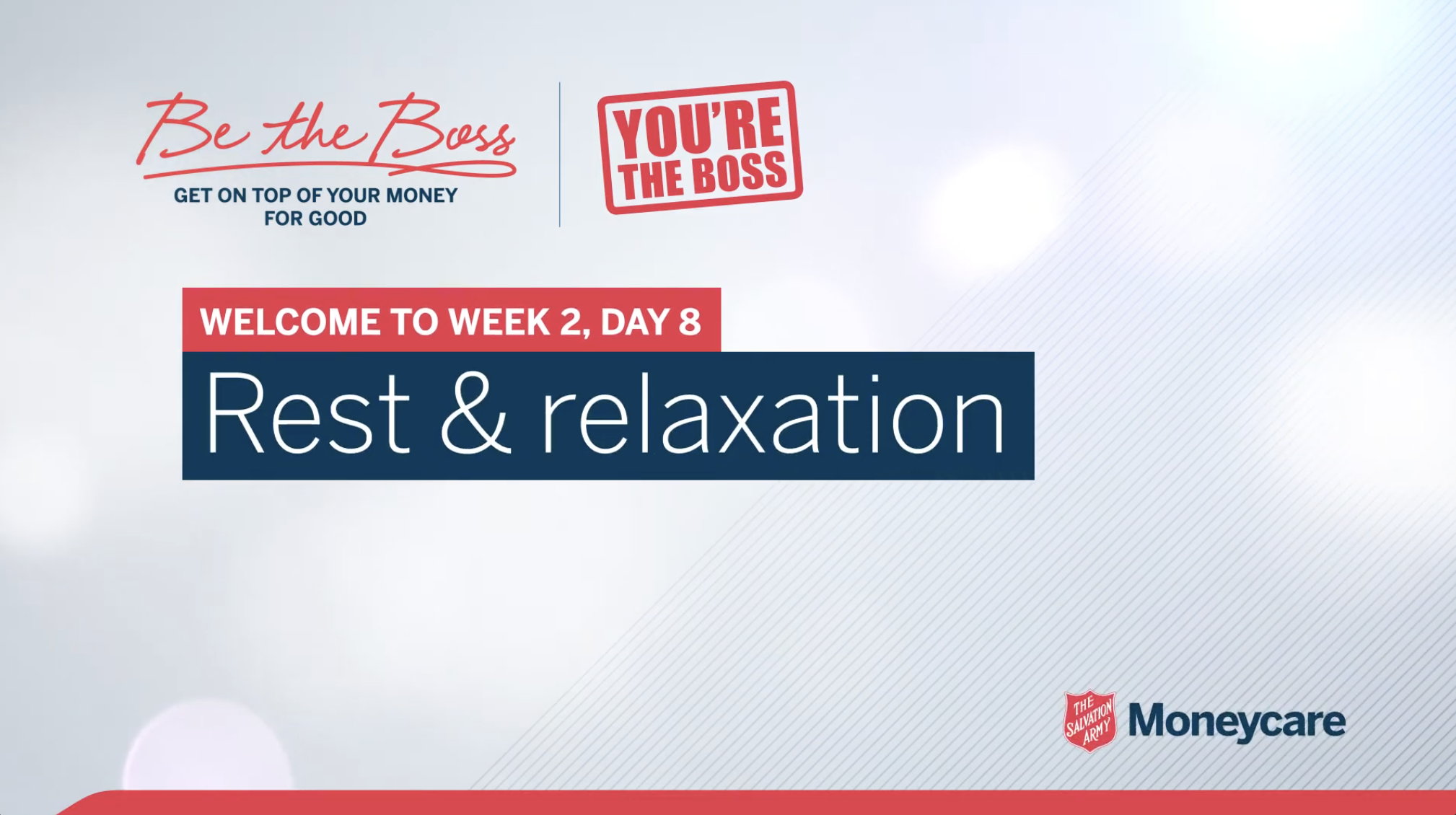 Day 8: Rest and relaxation