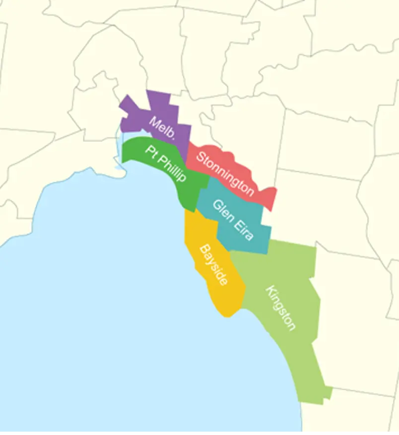 We cover a wide area of the inner south region of Melbourne: